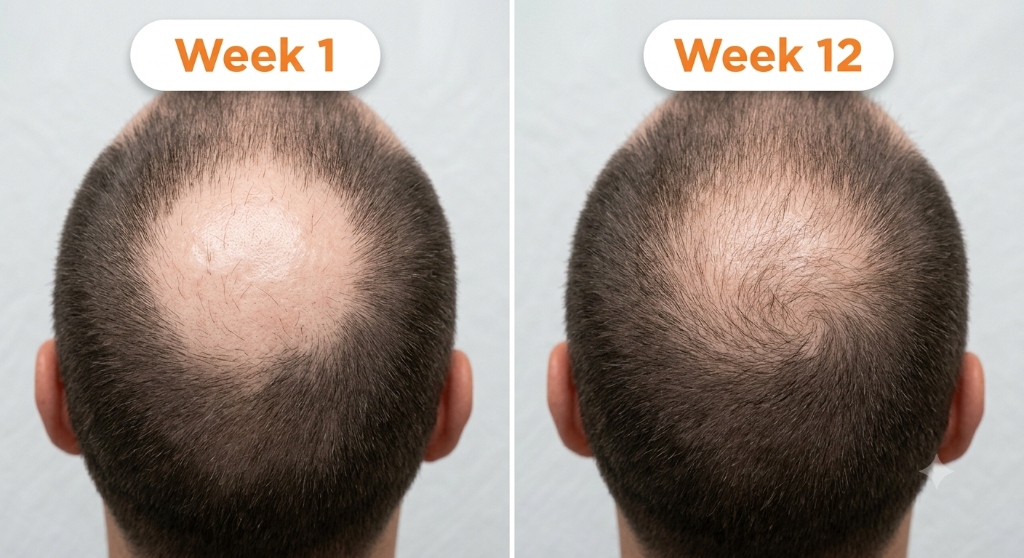 Kết quả mọc tóc Rugen ZOZU hói đỉnh đầu